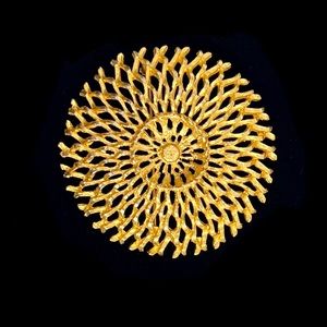 Vintage Celebrity NY Textured Gold Tone Brooch Pin